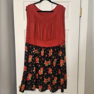 Modcloth Gilli Red Floral Dress - Size 18